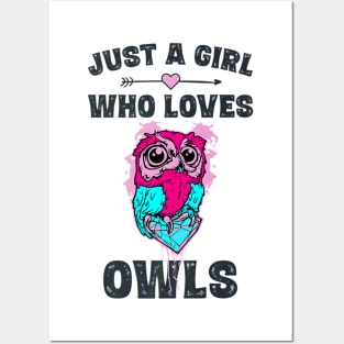 Girls Owls Lover Owl Design Posters and Art